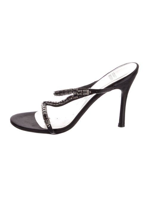Stuart Weitzman Satin Crystal Embellishments Sandals