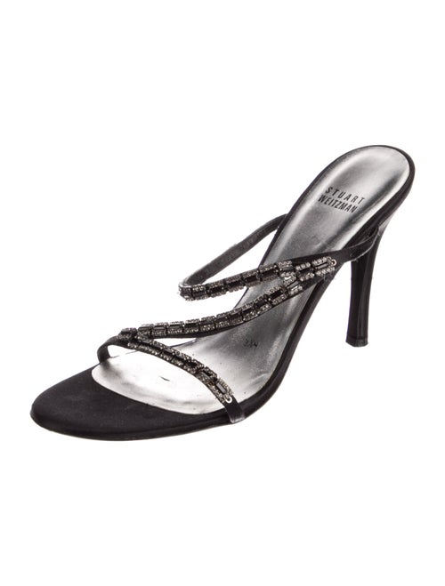 Stuart Weitzman Satin Crystal Embellishments Sandals