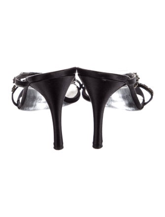 Stuart Weitzman Satin Crystal Embellishments Sandals