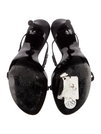 Stuart Weitzman Satin Crystal Embellishments Sandals