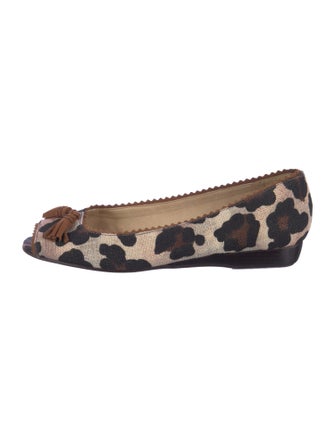 Stuart Weitzman Canvas Animal Print Flats
