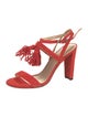Stuart Weitzman Suede Tassel Accents Sandals