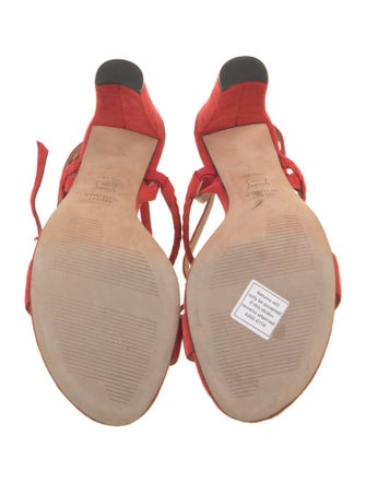 Stuart Weitzman Suede Tassel Accents Sandals