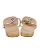 Stuart Weitzman Leather Crystal Embellishments Slides