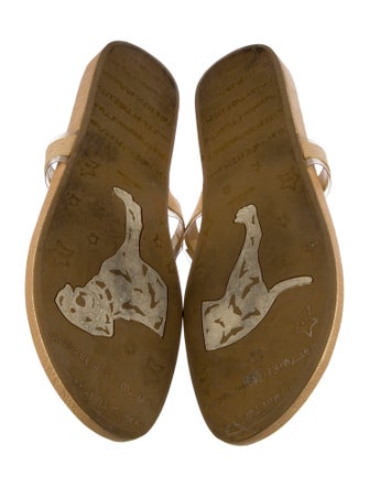 Stuart Weitzman Leather Crystal Embellishments Slides