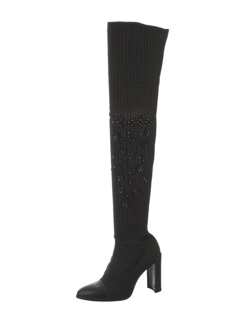 Stuart Weitzman Crystal Embellishments Sock Boots