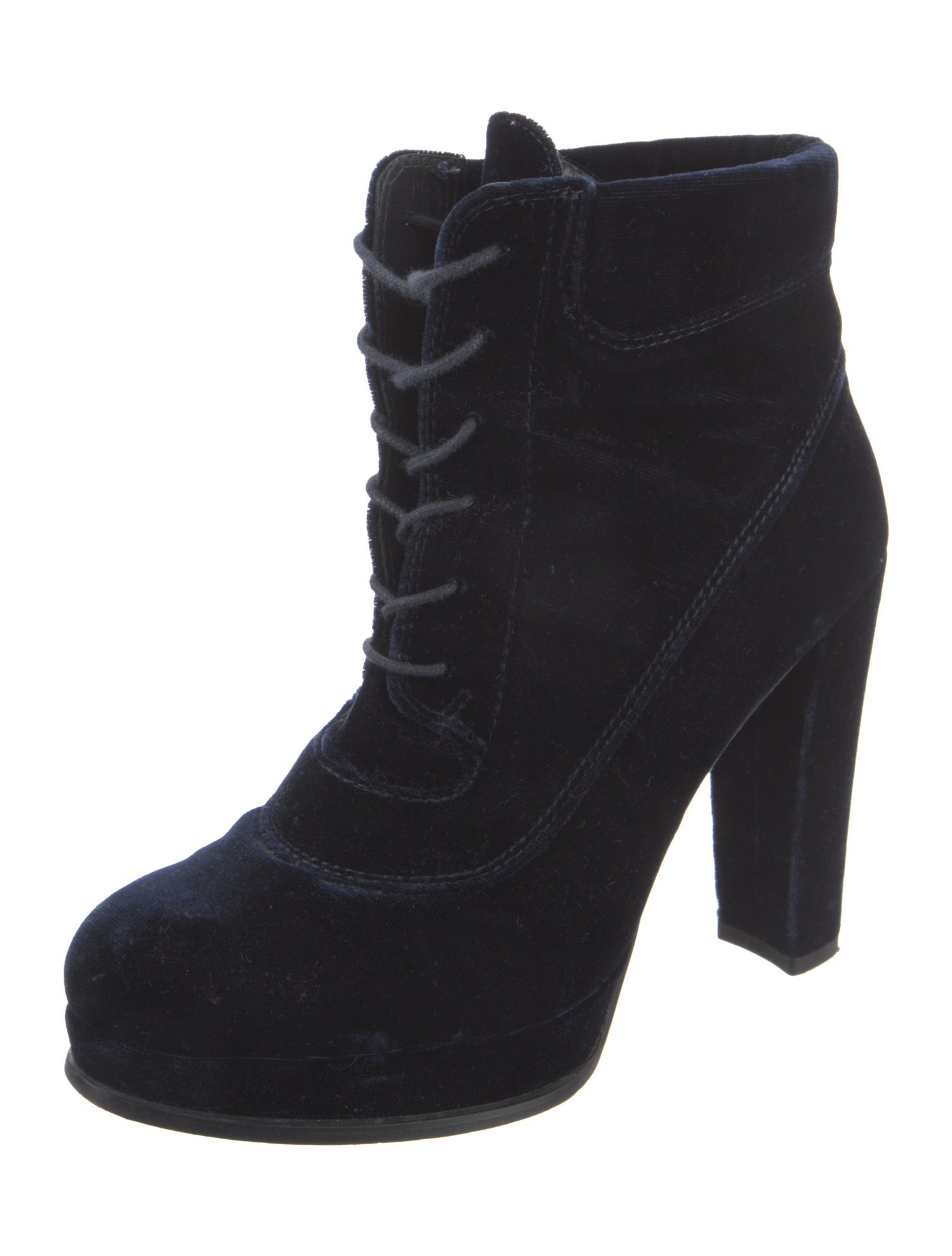 Stuart Weitzman Velvet Lace-Up Boots
