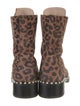 Stuart Weitzman Suede Animal Print Combat Boots