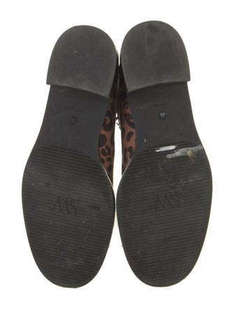 Stuart Weitzman Suede Animal Print Combat Boots