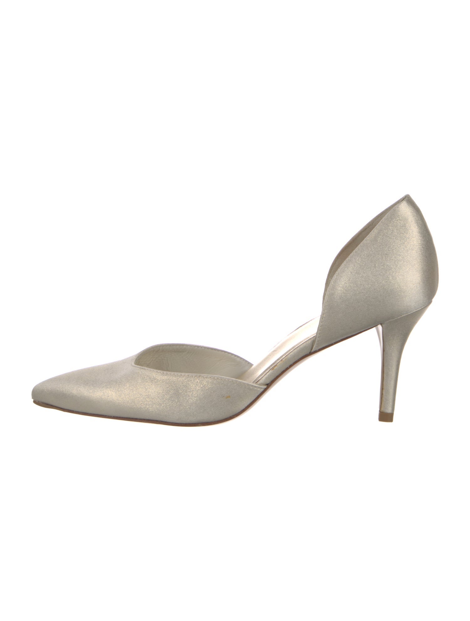 Stuart Weitzman Satin Glitter Accents D'Orsay Pumps