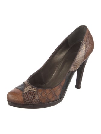 Stuart Weitzman Leather Animal Print Pumps