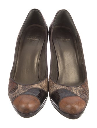 Stuart Weitzman Leather Animal Print Pumps