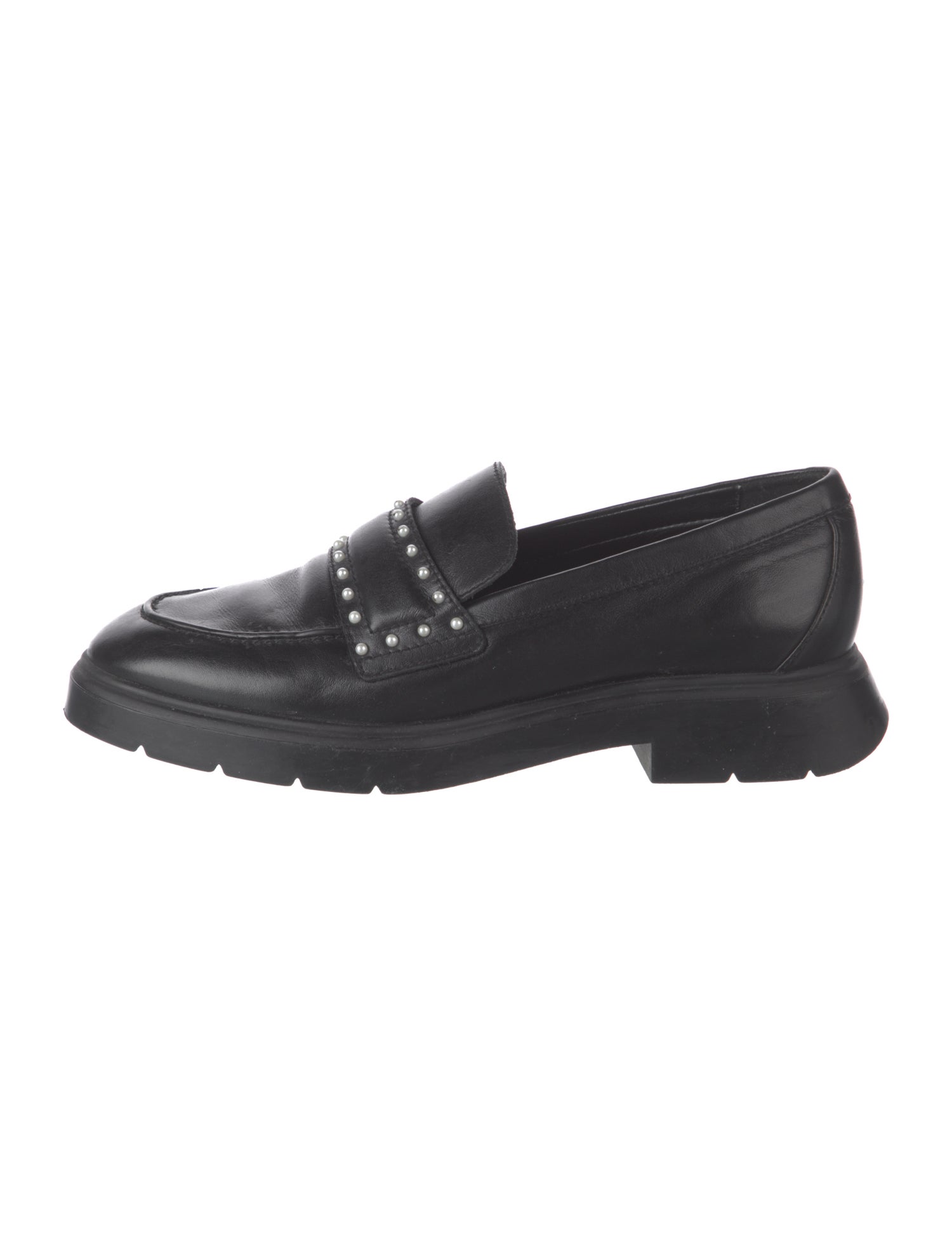 Stuart Weitzman Leather Tassel Accents Loafers