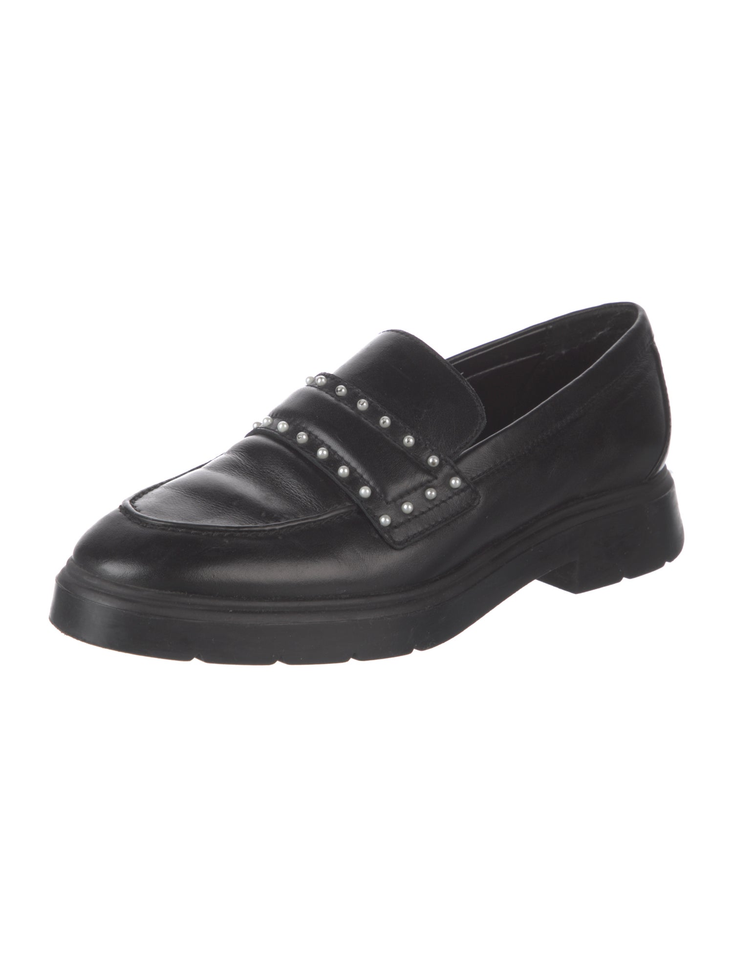 Stuart Weitzman Leather Tassel Accents Loafers