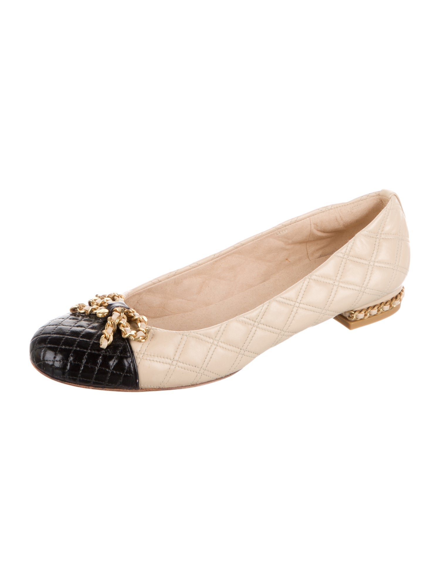 Stuart Weitzman Leather Colorblock Pattern Ballet Flats