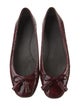 Stuart Weitzman Snakeskin Bow Accents Ballet Flats