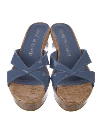 Stuart Weitzman Patent Leather Slides