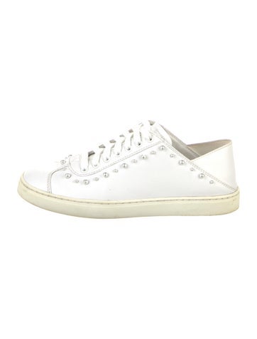 Stuart Weitzman Sneakers Leather Beaded Accents US 7 |