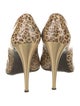 Stuart Weitzman Patent Leather Animal Print Pumps