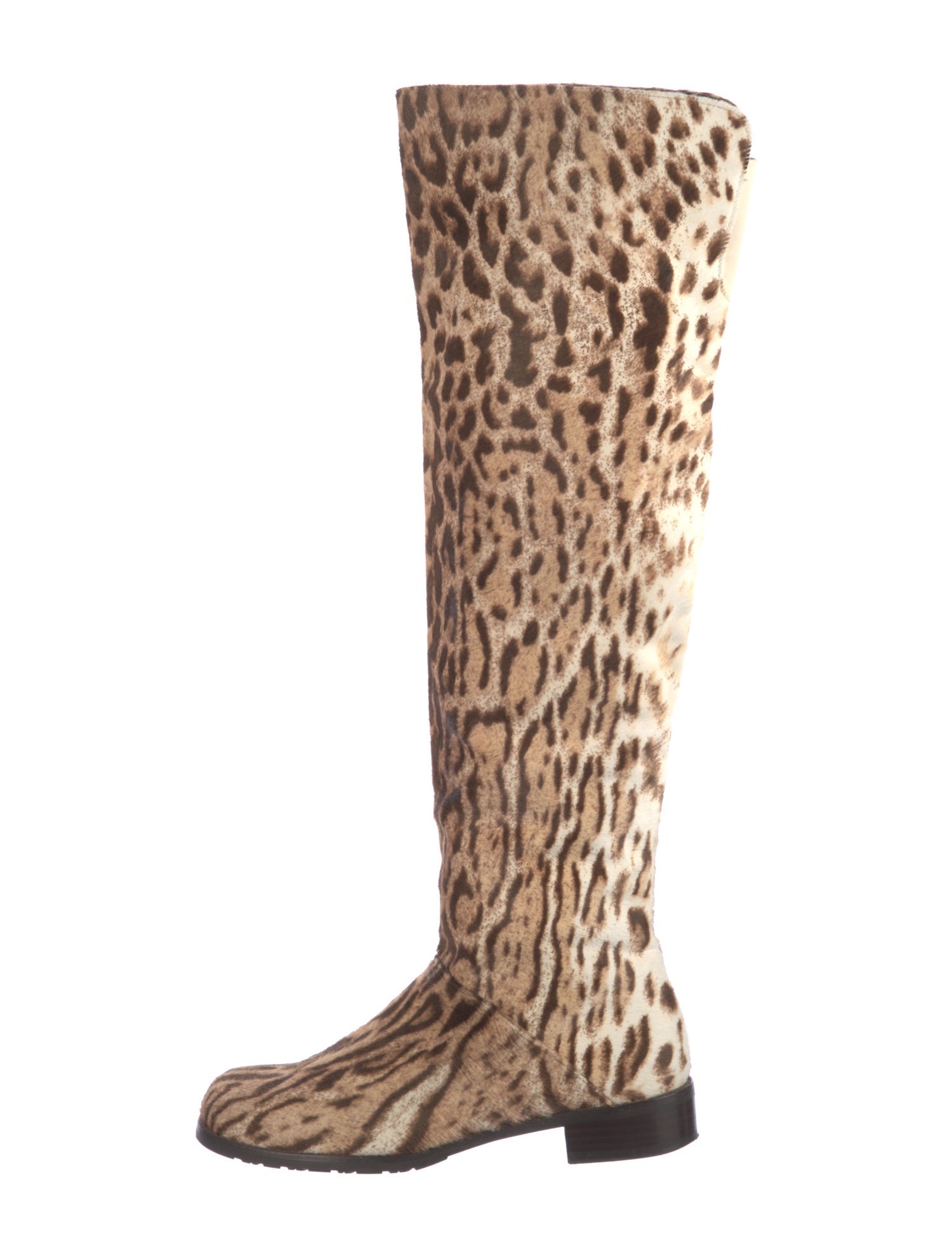 Stuart Weitzman Ponyhair Animal Print Riding Boots
