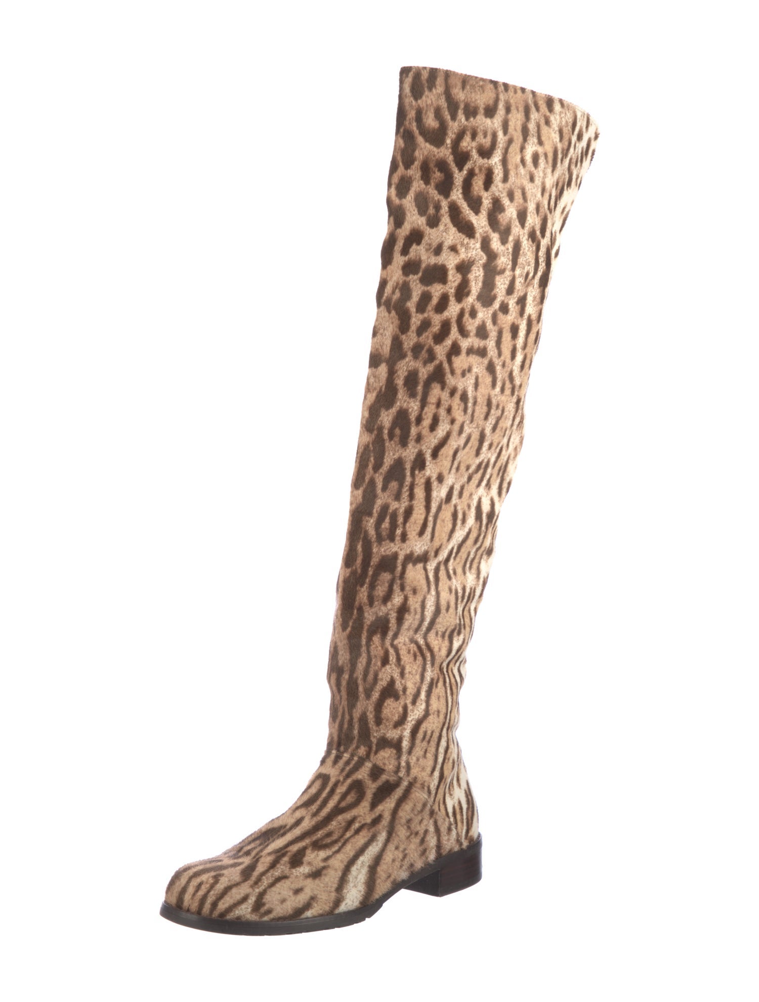 Stuart Weitzman Ponyhair Animal Print Riding Boots
