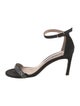Stuart Weitzman Suede Crystal Embellishments Sandals