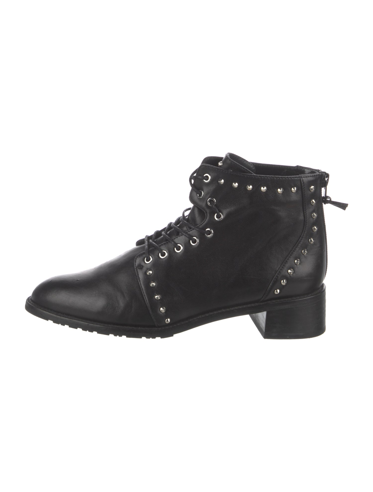 Stuart Weitzman Leather Studded Accents Boots
