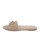 Stuart Weitzman Suede Crystal Embellishments Slides