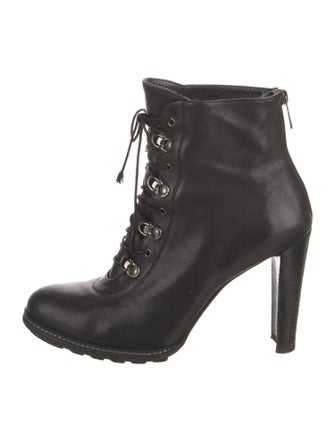 Stuart Weitzman Leather Lace-Up Boots