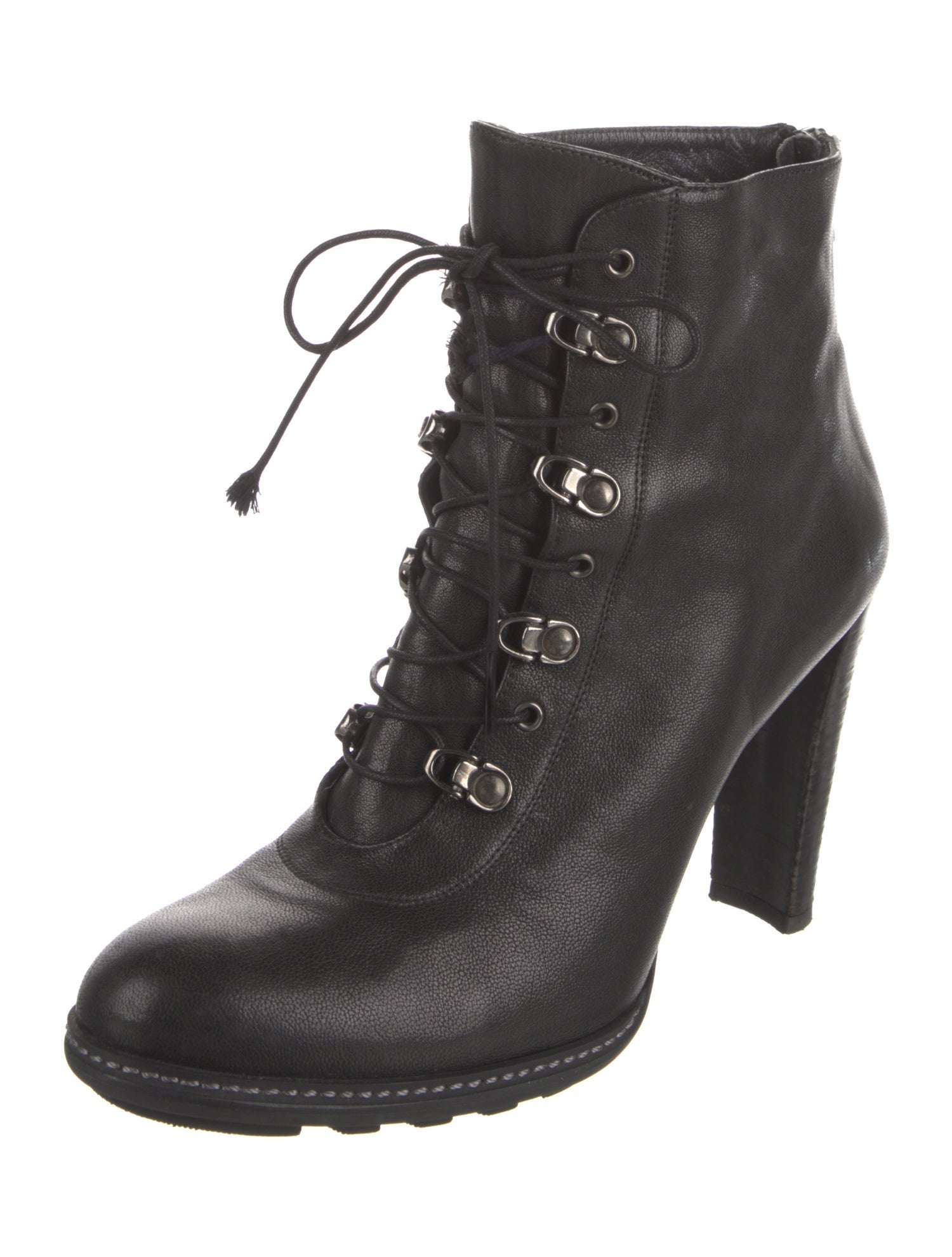 Stuart Weitzman Leather Lace-Up Boots