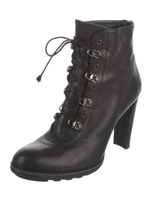 Stuart Weitzman Leather Lace-Up Boots