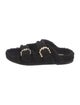 Stuart Weitzman Suede Beaded Accents Slides