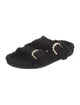 Stuart Weitzman Suede Beaded Accents Slides