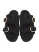 Stuart Weitzman Suede Beaded Accents Slides