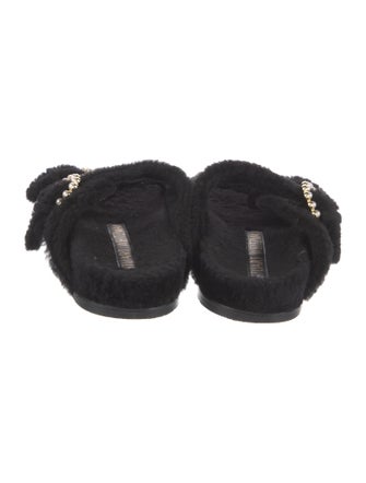 Stuart Weitzman Suede Beaded Accents Slides