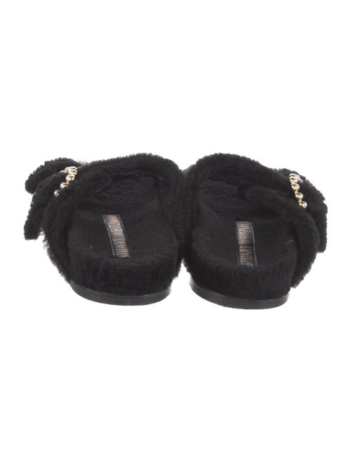 Stuart Weitzman Suede Beaded Accents Slides