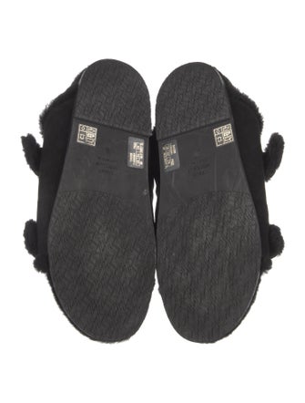 Stuart Weitzman Suede Beaded Accents Slides