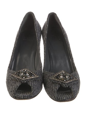 Stuart Weitzman Tweed Printed Pumps