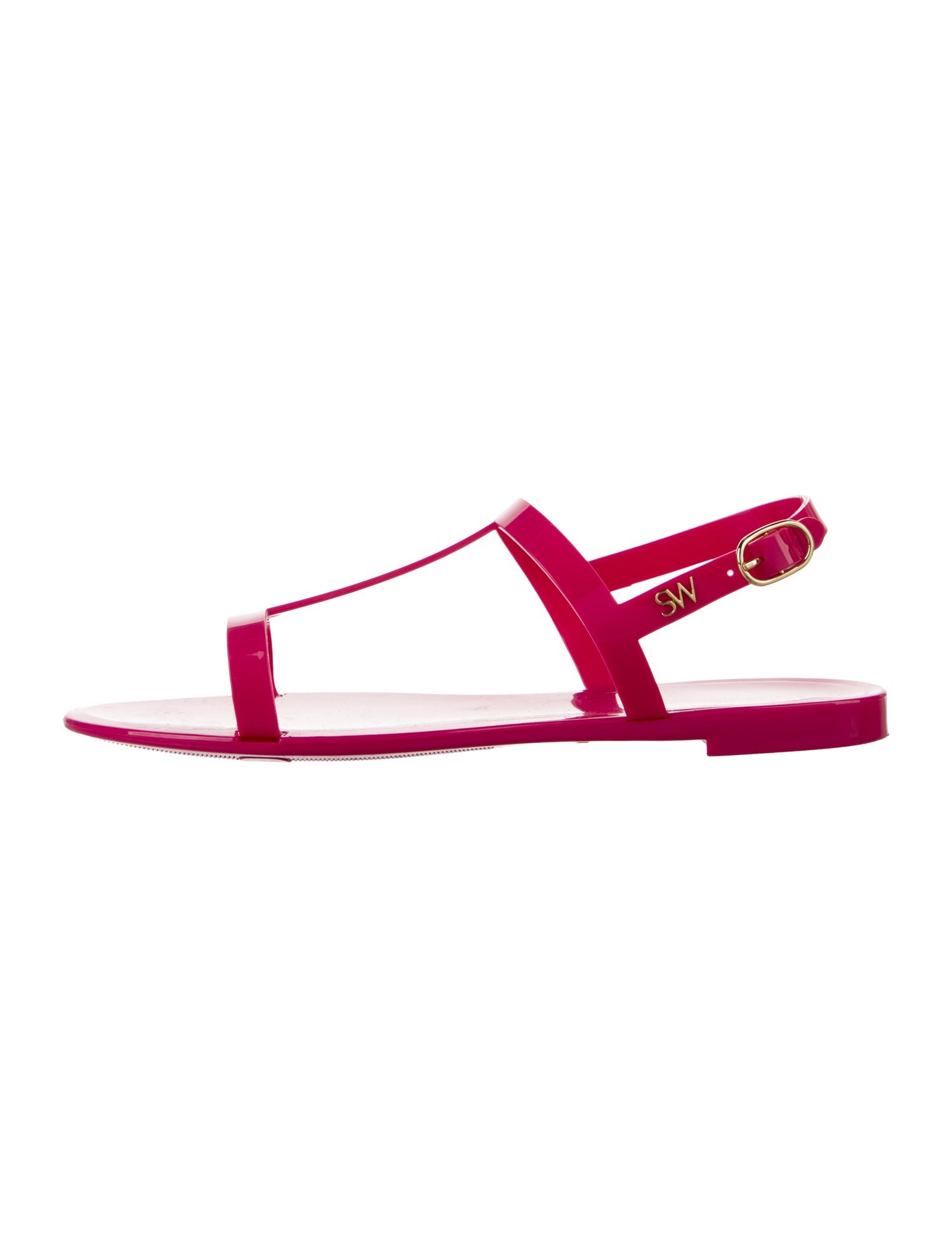Stuart Weitzman Rubber Bow Accents T-Strap Sandals