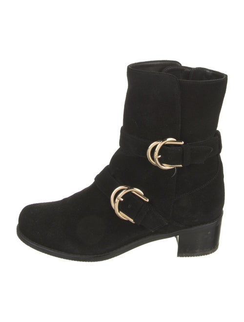 Stuart Weitzman Suede Moto Boots