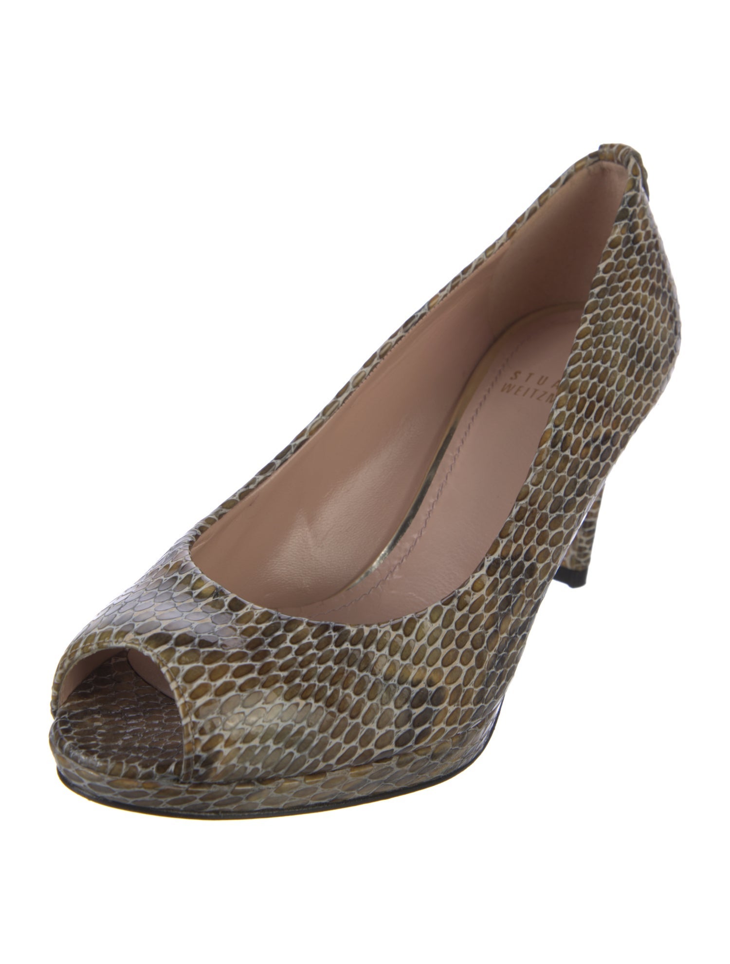 Stuart Weitzman Patent Leather Animal Print Pumps