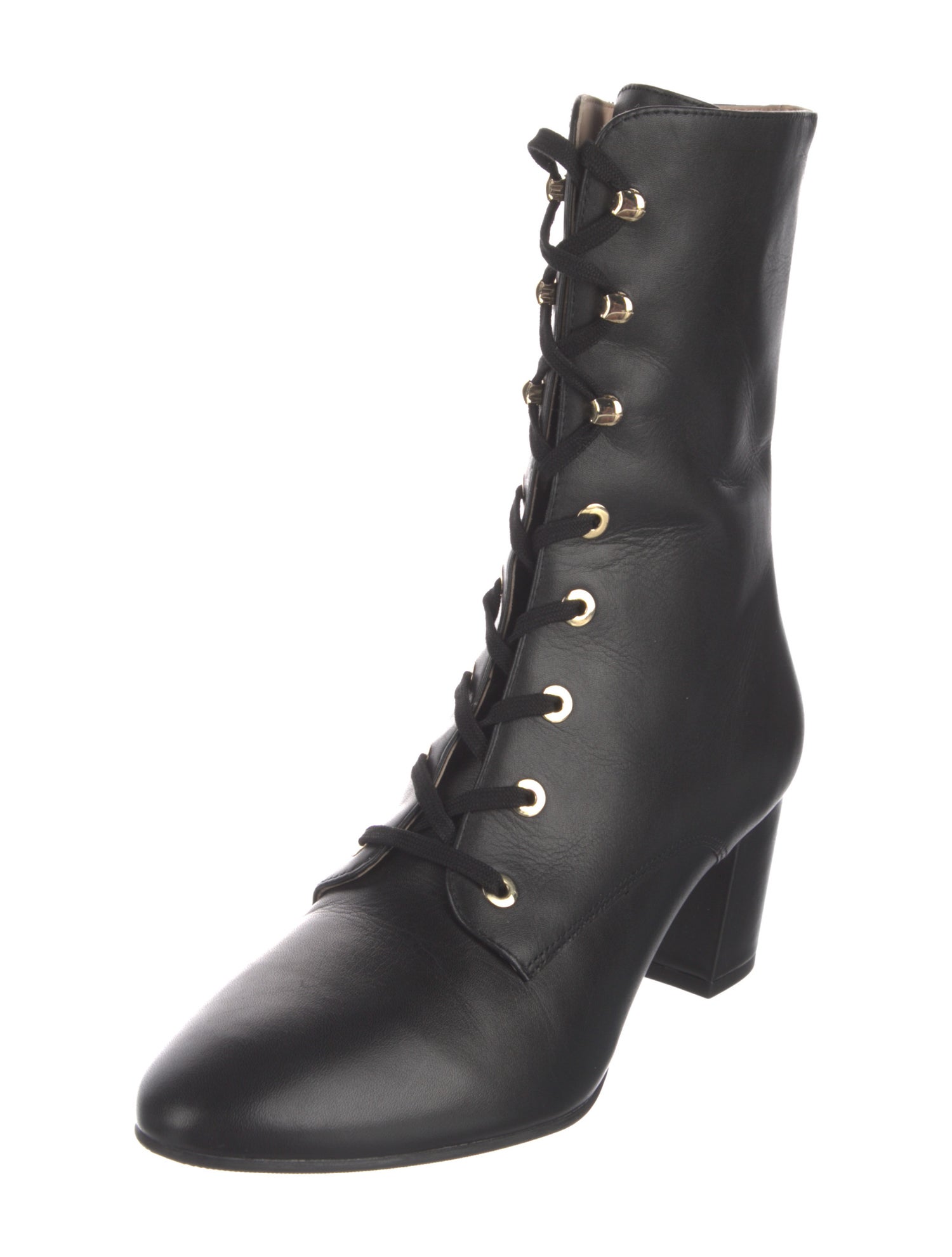 Stuart Weitzman Leather Lace-Up Boots