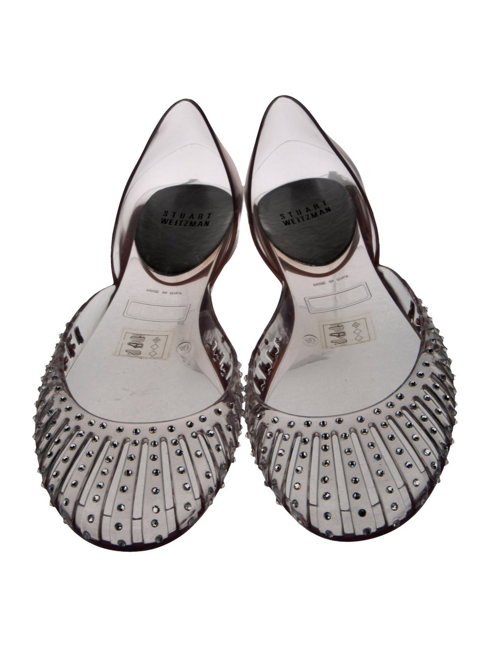 Stuart Weitzman D'Orsay Flats Clear Round-Toes wi… - image 3