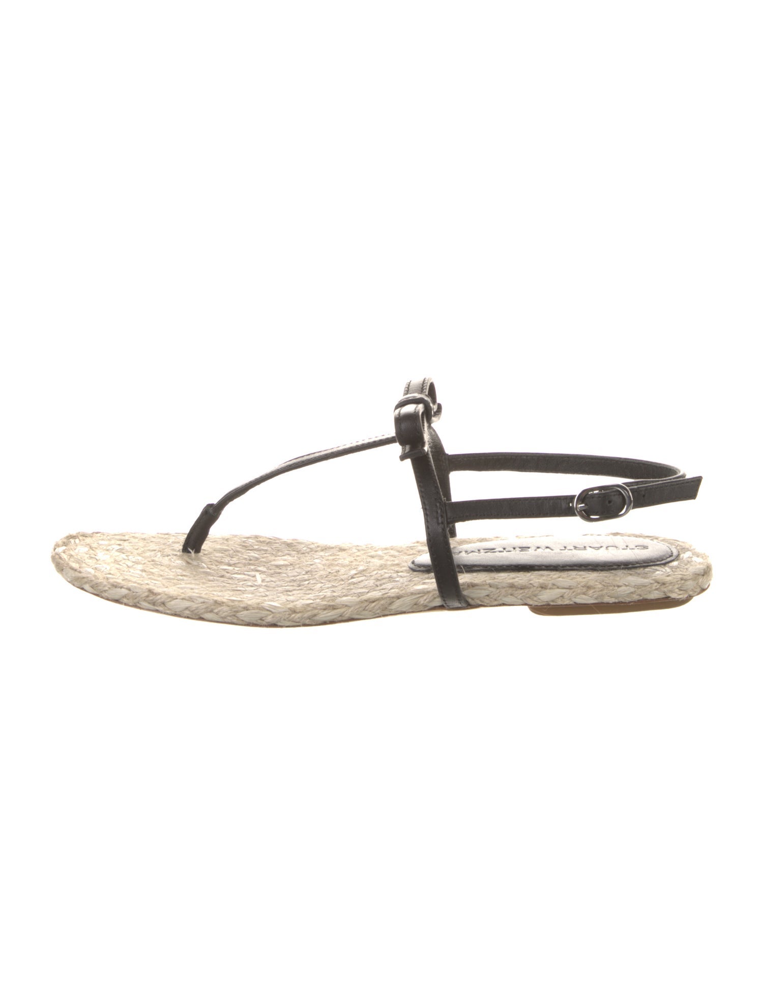 Stuart Weitzman Leather Bow Accents Espadrilles