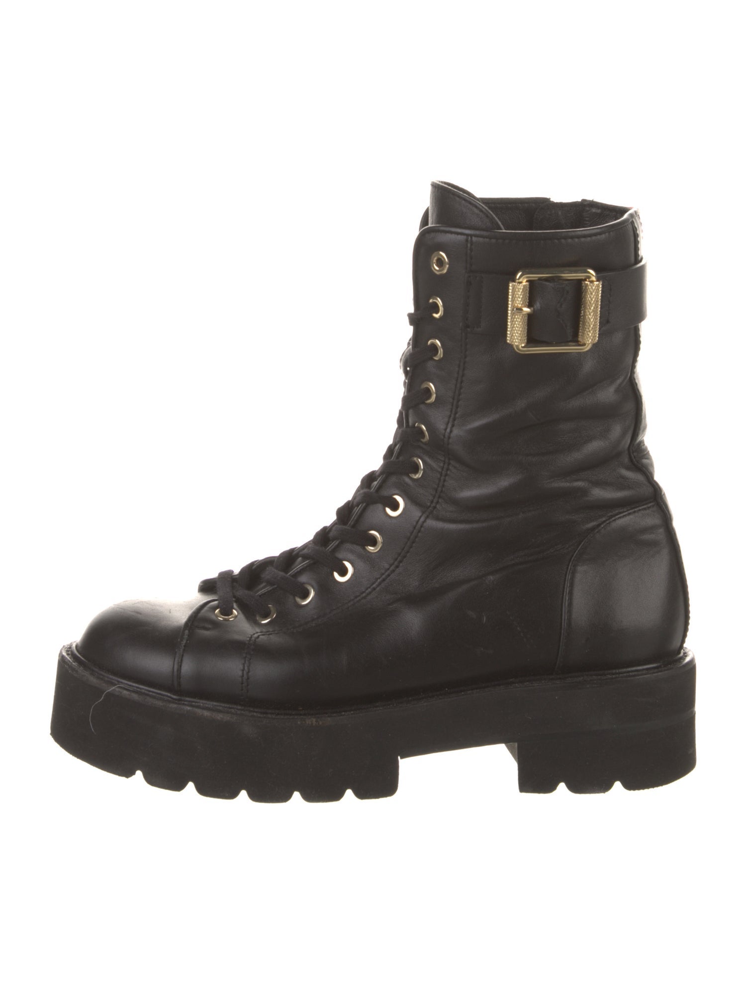 Stuart Weitzman Leather Combat Boots