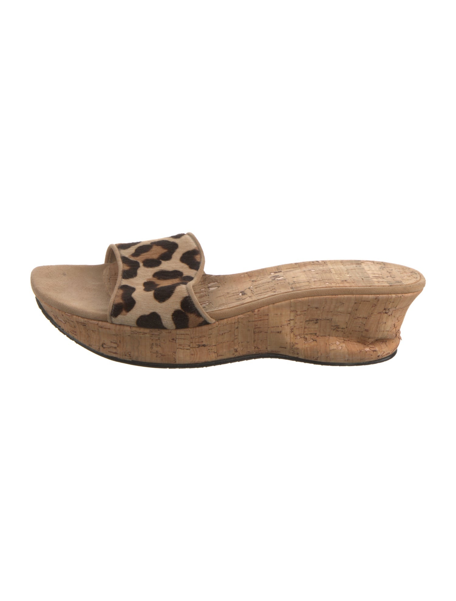 Stuart Weitzman Ponyhair Animal Print Slides