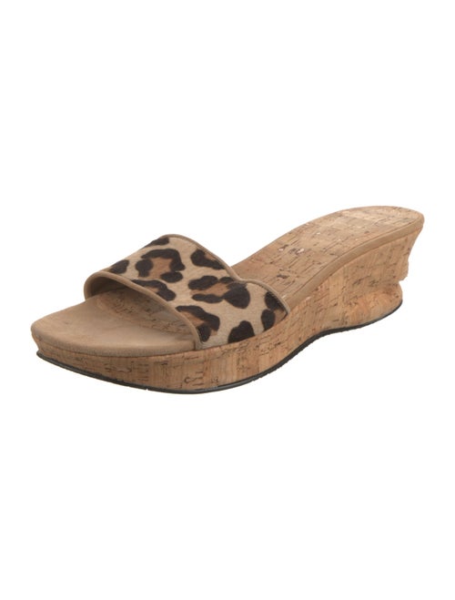 Stuart Weitzman Ponyhair Animal Print Slides