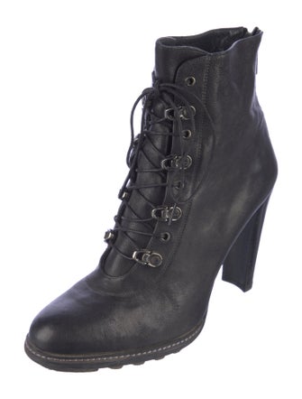 Stuart Weitzman Leather Lace-Up Boots