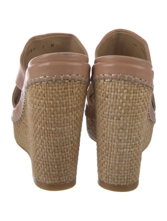 Stuart Weitzman Leather Cutout Accent Slides