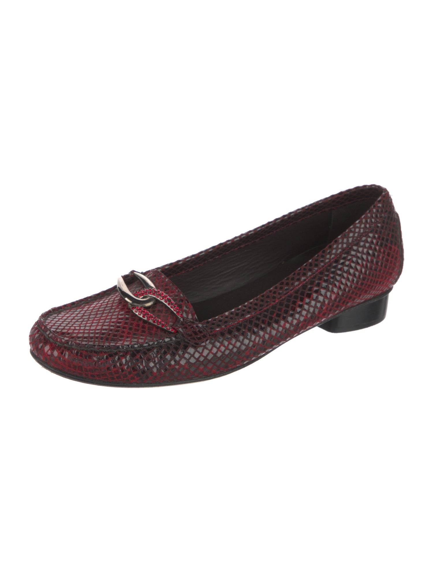 Stuart Weitzman Embossed Leather Animal Print Loafers